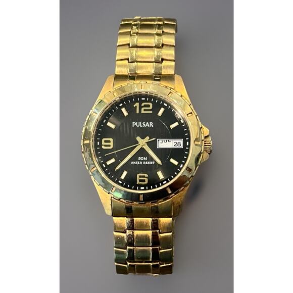 Pulsar VX43-X087 Men’s Watch Date Day New Battery -WORKS! Beautiful! 070793 - Picture 1 of 7